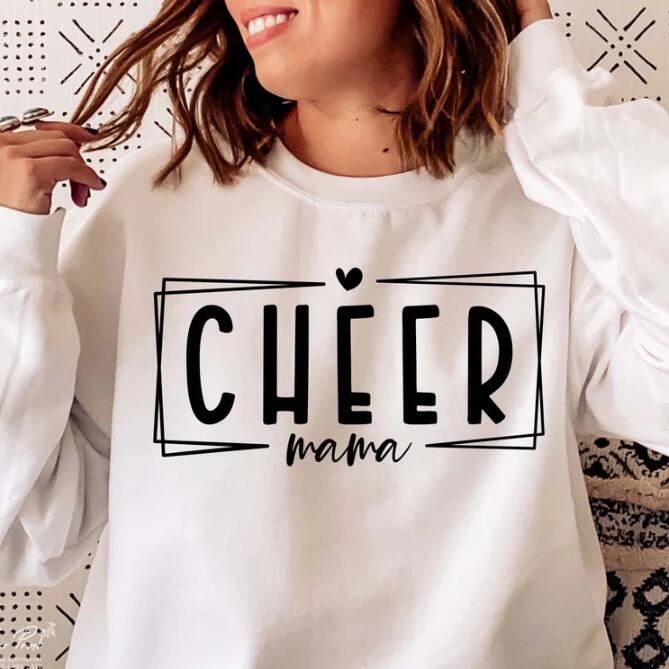 New Printed Sweater Classic Cheerleading Mom Loose Casual Loose Round Neck Top