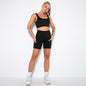 Seamless Thread Solid Color Sports Vest Shorts Set