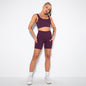 Seamless Thread Solid Color Sports Vest Shorts Set